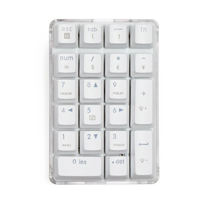 

Mechanical Numeric Keypad Green Switch Wired 21 Keys Mini Numpad Portable Keypad Backlight Gaming Cashier Keypad Extende