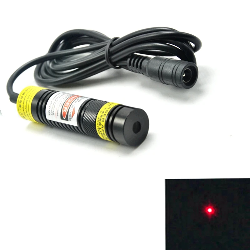 

Focusable Red Laser Diode Module 648nm 650nm 100mW 16x68mm Dot Shape with 5V Adapter