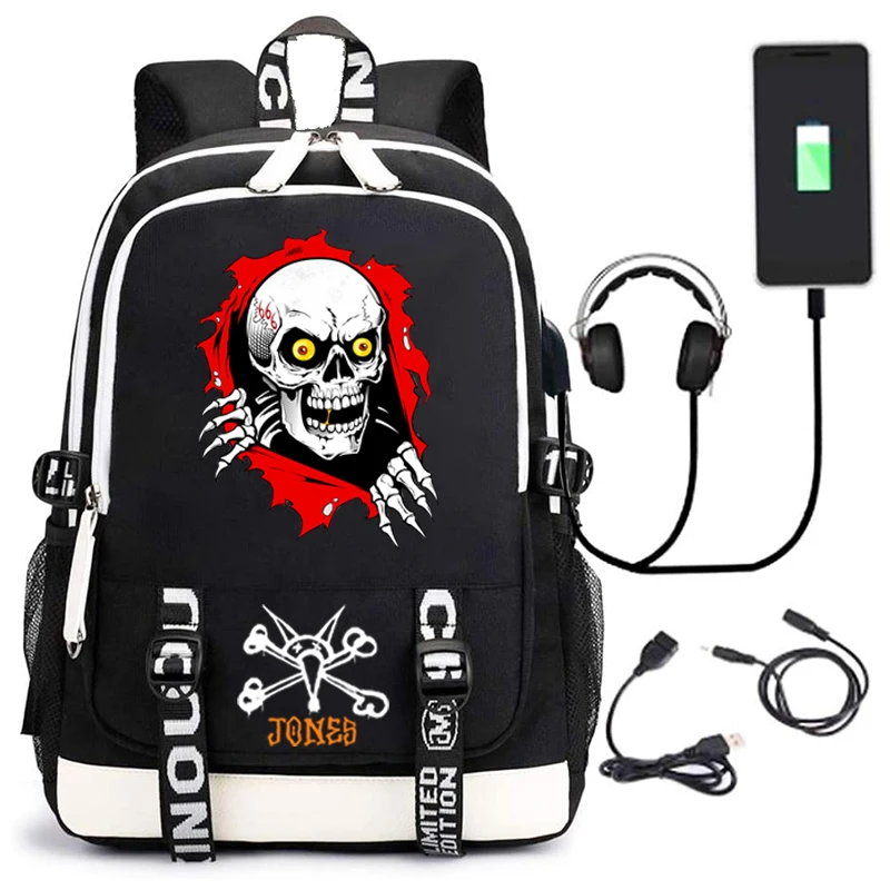 

Рюкзак для ноутбука 2021 Bones Ripper с USB-портом для зарядки и отверстием для наушников