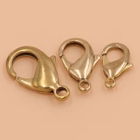 10pcs brass lobster claw clasps snap hook for leather craft bag key ring jewelry finding