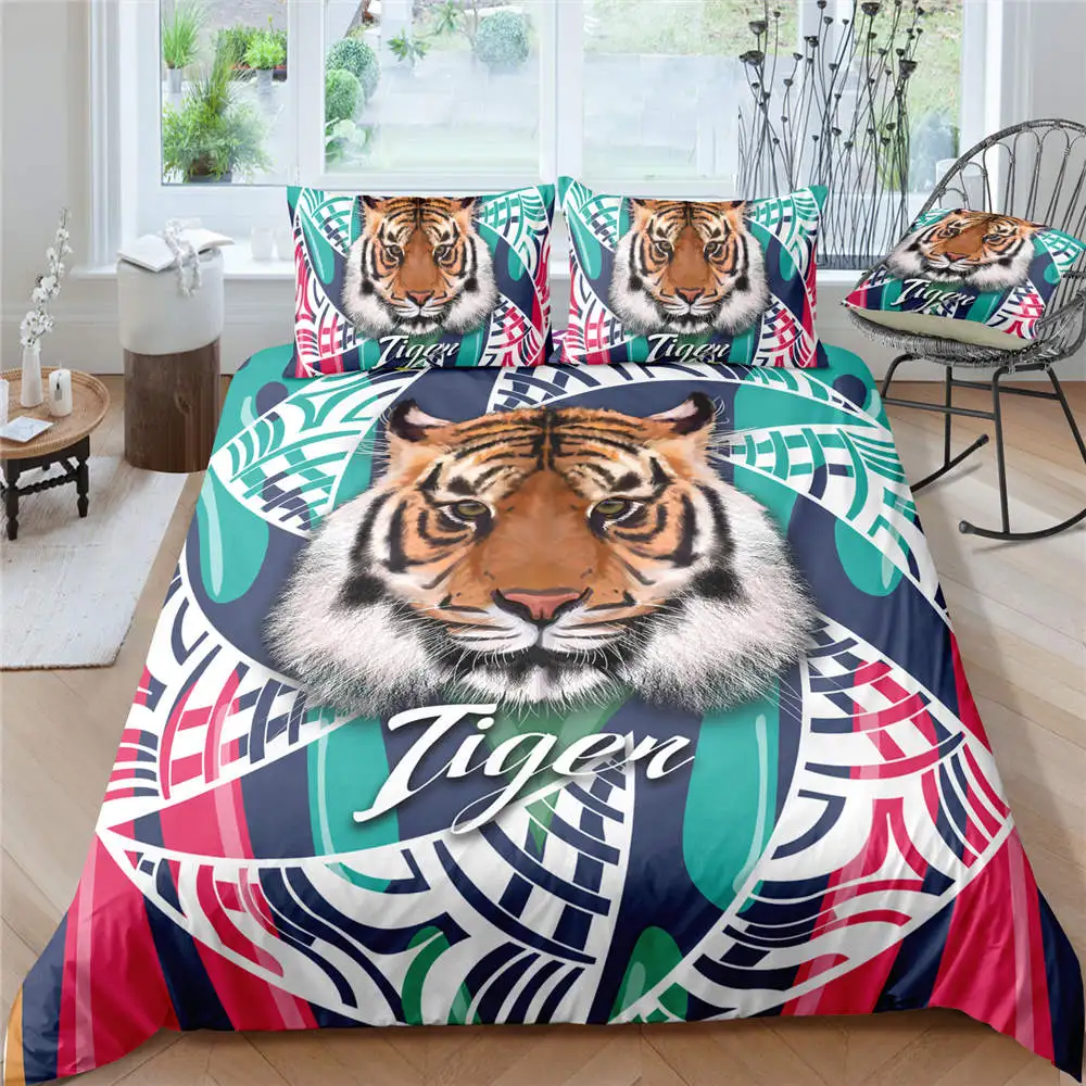 3D комплект для кровати с принтом Тигр Одноместный художественный модный