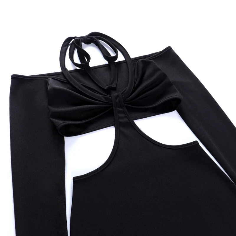 

Bandage Dress Jurken Zomer 2021 Faldas Largas Robe Longue Black Noir Women Dresses Summer Cut Out Kleider Femme Halter Backless