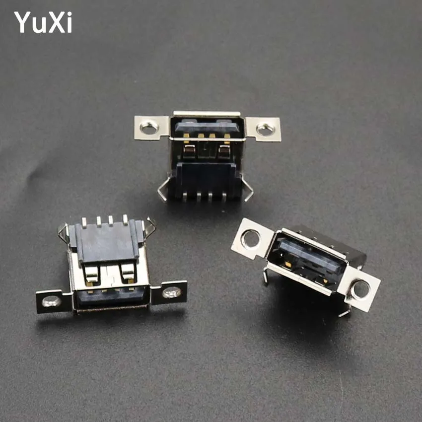 

5pcs Micro USB 2.0 Female Jack 4Pins USB Port Dock Connector Tail Charging Socket With Screw Holes