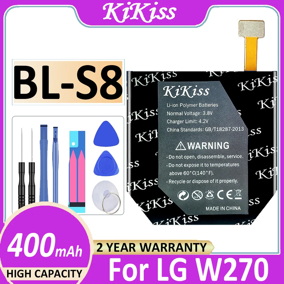 

400mAh KiKiss BL-S8 Smart Watch Battery for LG W270 Batteries BL-S8 BLS8 BL S8 Battery Batterij + Track Code