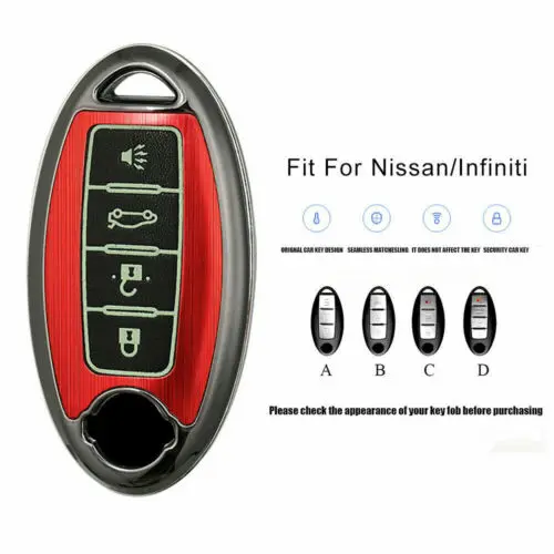 

Alloy Keychain Car Key Fob Cover For Nissan For Infiniti Nissan Accessories Key Shell Car Key Bag Key Holder Key Organizer