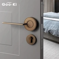 goo ki luxury silent door lock bedroom door handle with lock interior security door handle lock cylinder security mute door lock