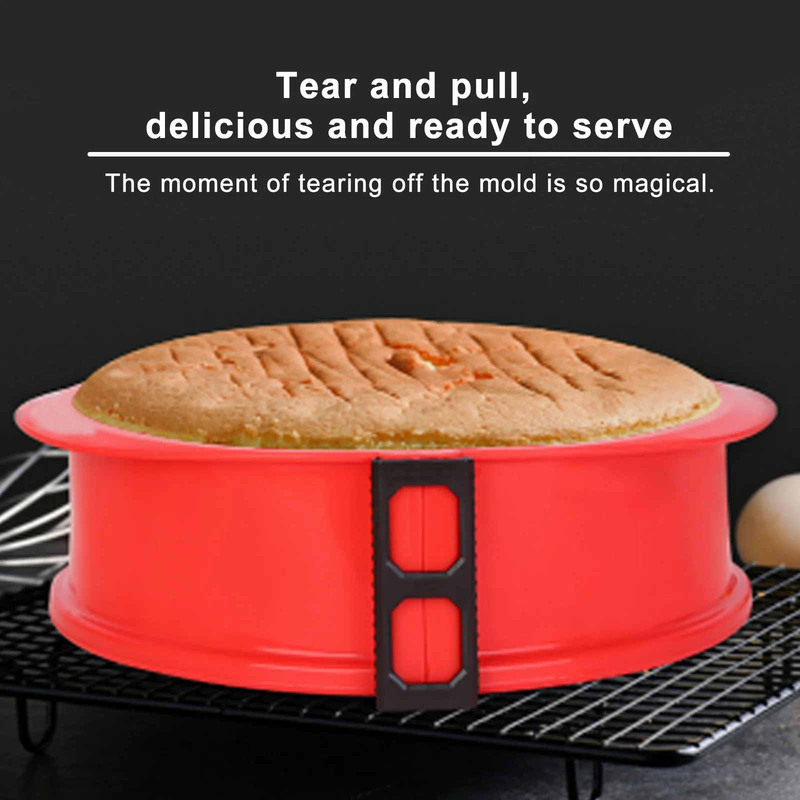 

Red Silicone Spring Form Pan Toast Mould 3D Sugarcraft Fondant Cake Chocolate Muffin Mold Diy Baking Pastry Mould Baking Tool