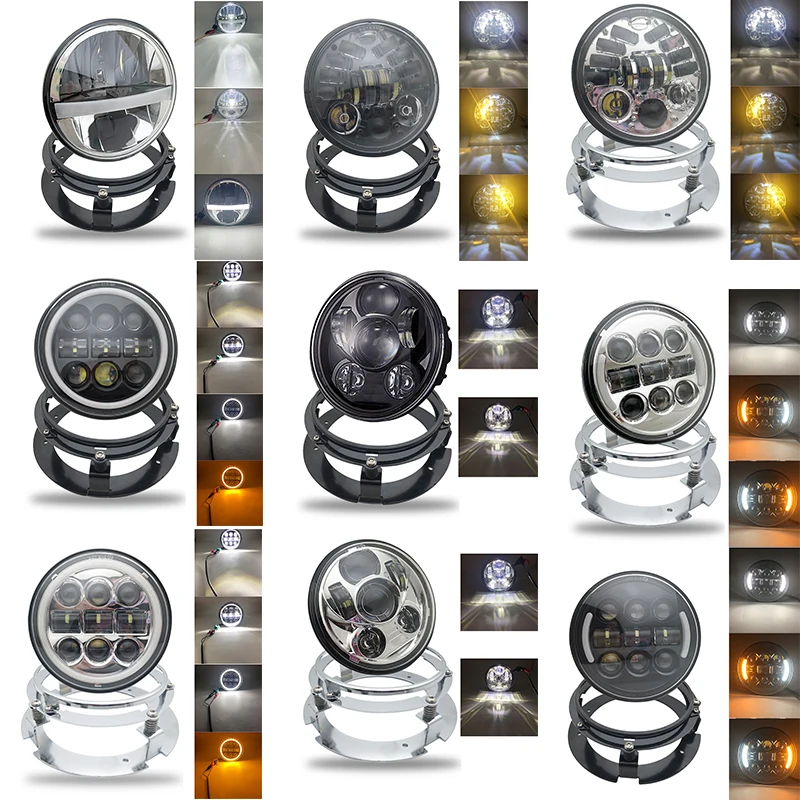 

Мотоциклетная светодиодная фара 5,75 дюйма для Honda VTX 1300 1800 5 3/4 ", комплект светодиодных хромированных фар с кронштейном для Honda