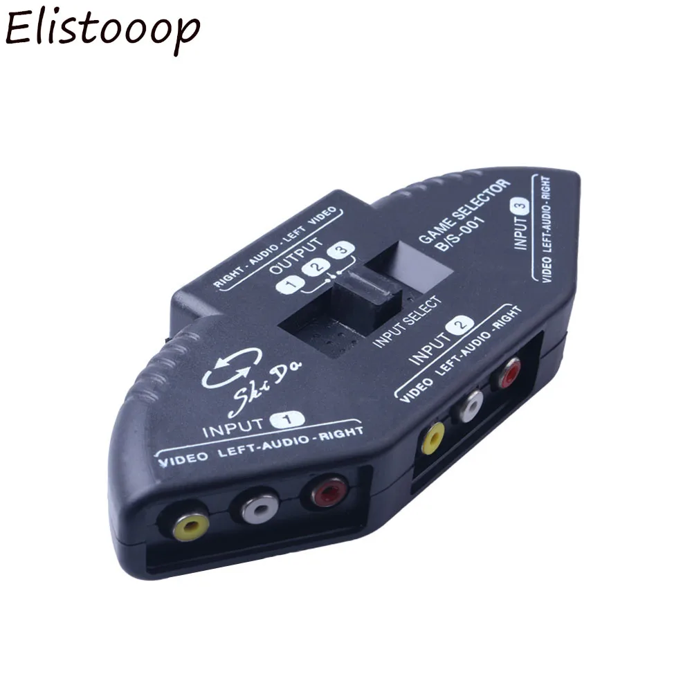 3-полосный аудио-видео AV RCA переключатель сплиттер с 3 на 1 композитный AV-кабель для
