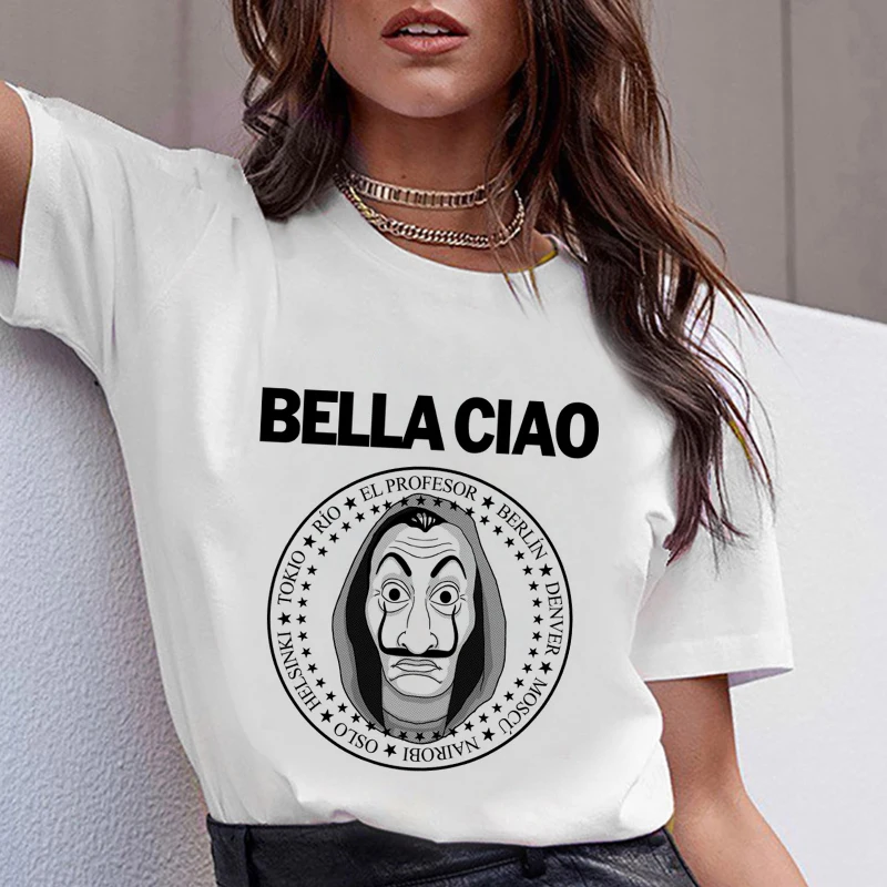 Женская футболка Bella Hello La Casa De Papel с графическим принтом женская модная
