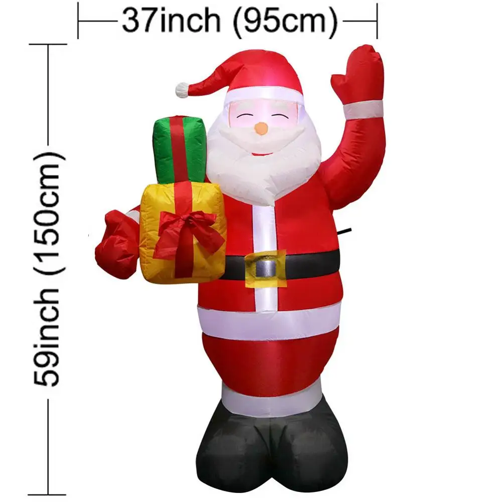 150cm Santa Claus OurWarm 150 см Рождественский надувной Санта-Клаус с подарочными сумками надувной Рождественский двор наружные украшения - Цвет: 150cm Santa Claus