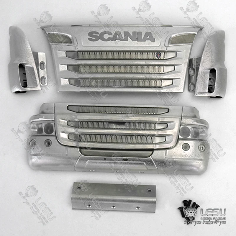 Металлический бампер LESU передняя сторона для 1/14 RC TAMIYA Scania R730 R620 трактор грузовик