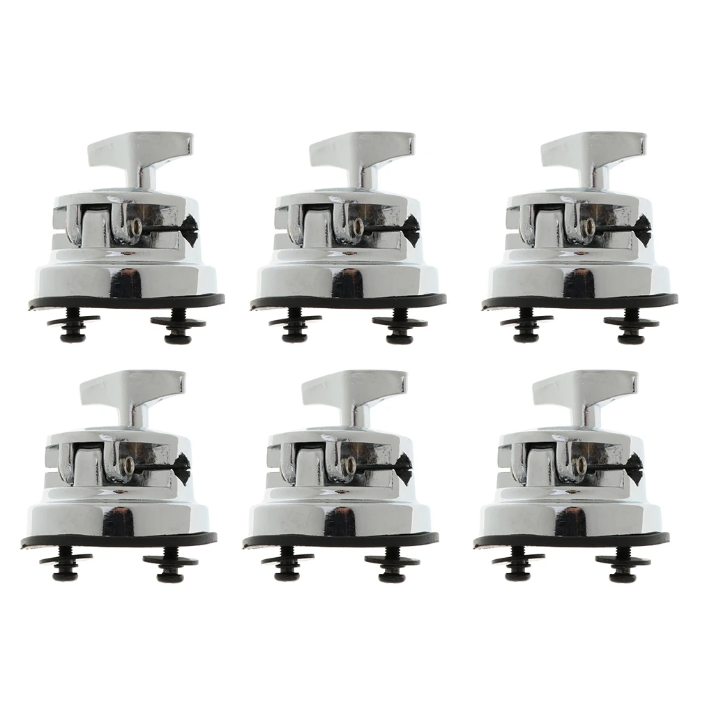 

6 Pieces Drum Holder Base Plate Drum Rack Clamp Drum Tom Mount Bracket