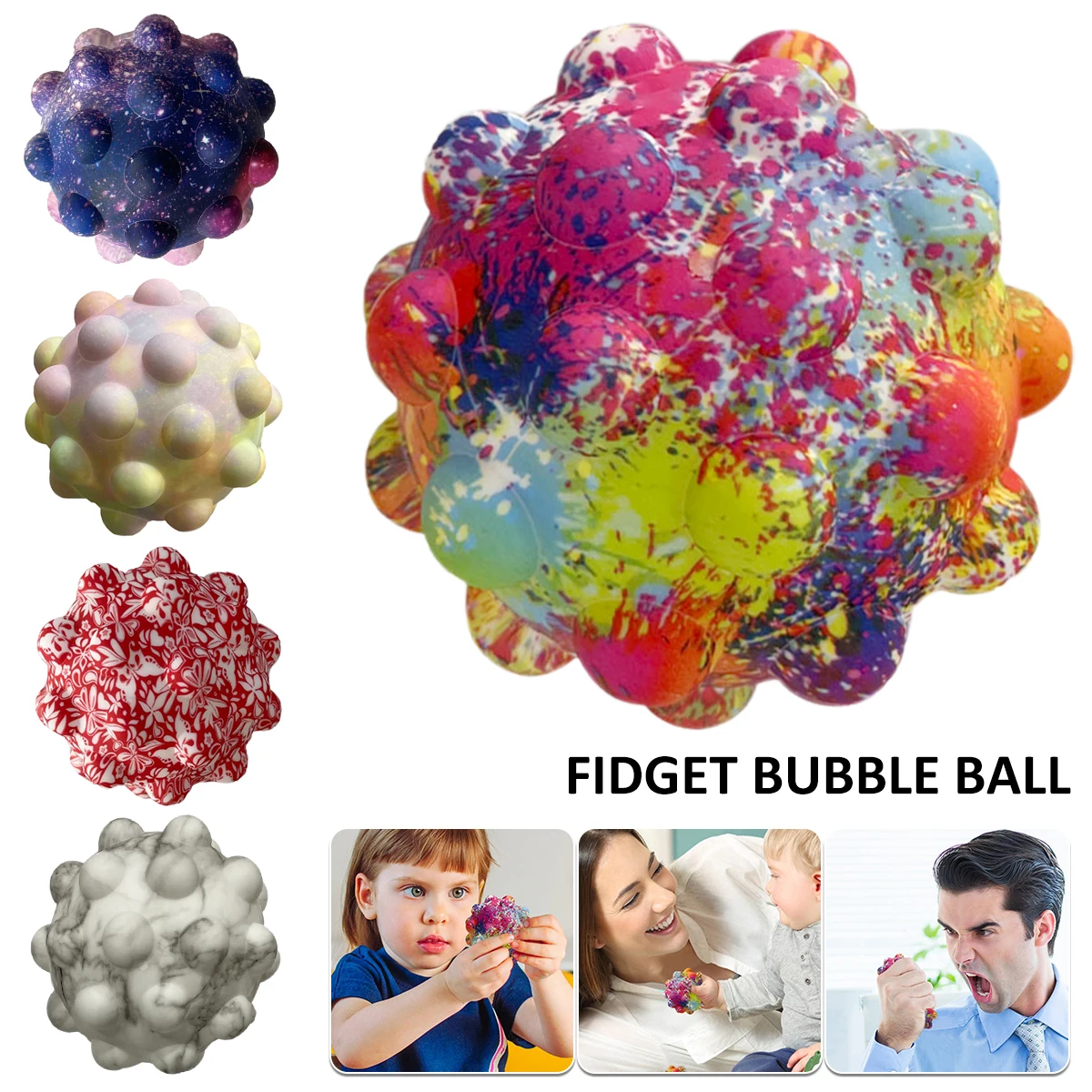 

3D мяч для декомпрессии, мяч для снятия стресса, игрушки-антистресс Pop It, силиконовая декомпрессионная игрушка, 3D фиджет-игрушки, подарок Aldult