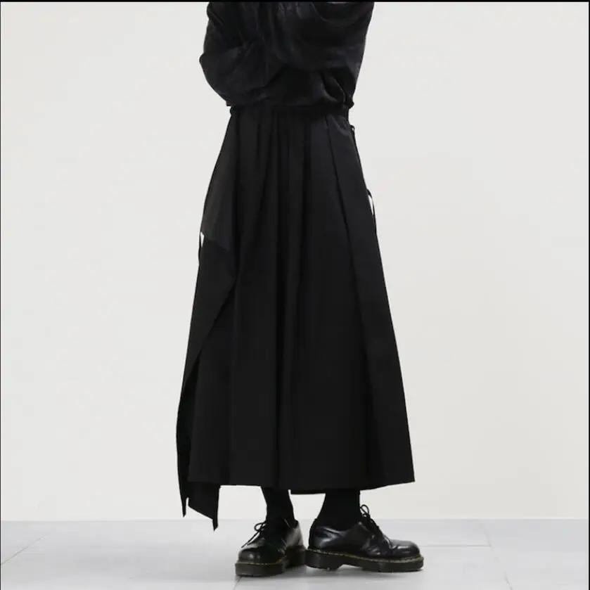 Plus Size 27-46 Men Personality casual pants wide leg trousers culottes super loose hairstylist singer stage costumes