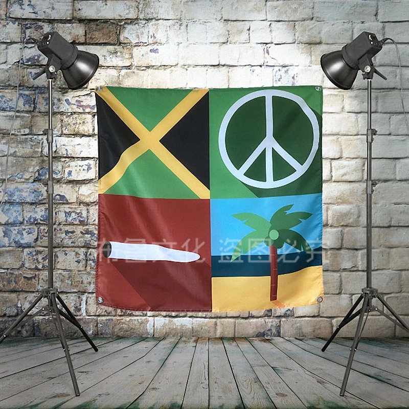 

Reggae Rock Music Hanging Cloth Wall Art Rock Band Flag Banner Canvas Printing Stickers Tapestry Mural Living Room Wall Decor