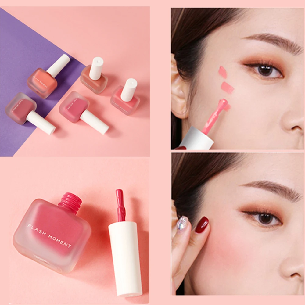 Модные новые 5 цветов Румяна для лица жидкие румяна Профессиональные Тени век