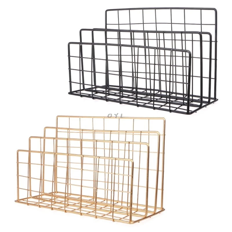 

Storage Rack Boek Houder Drie Layer Desktop Tijdschrift Plank Thuis Organisator Decoratie for School, office