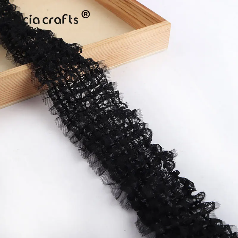 

Lucia Crafts 2yards/Lot Elastic Lace Ribbon Women Sewing Clothing Skirt Headwear Applique Accessories