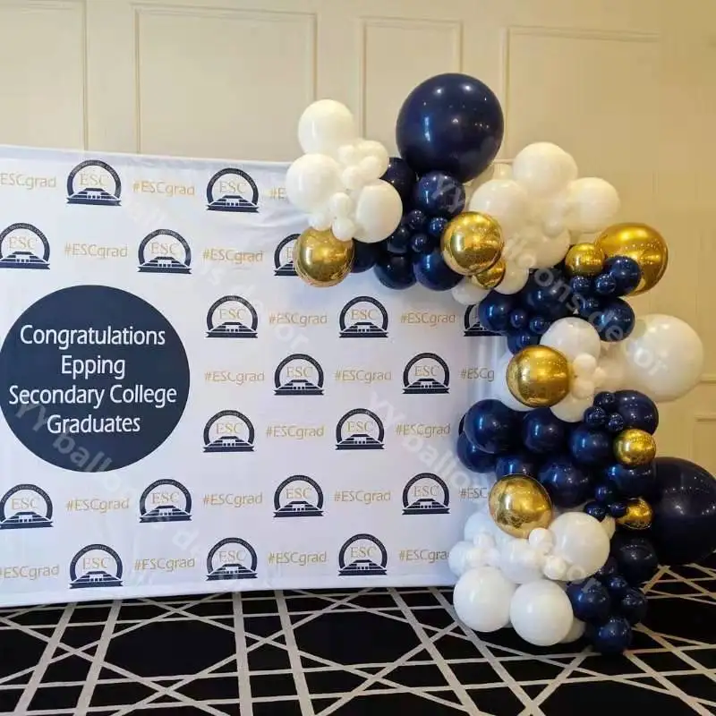 112pcs Big Macaron Blue Balloon Garland Arch Kit Navy Gold Baby1st Happy Birthday Party Decoration Balloons Supplies | Дом и сад