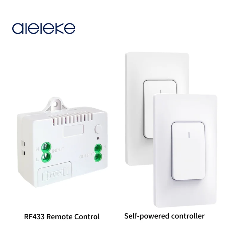 

Wifi 433 No Battery Wall Light Switches Wireless Remote Control 1gang 2 way Push Button Self-powered Waterproof Power Switches