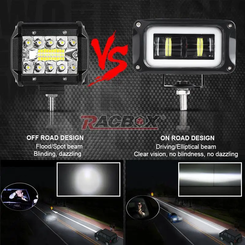 8D 4 &quotLed фара мотоцикла White Angel Eye Led Work Light противотуманная для мото скутеров ATV UTV