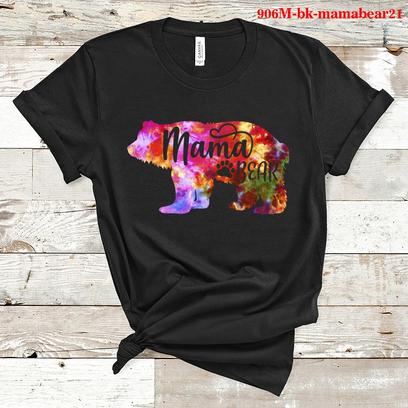 

Colorful Bear Print Tshirs Mama Bear Letter Kpop T-shirts Women Top Funny T Shirts Streetwear Clothes Aesthetic Women's T-shirts