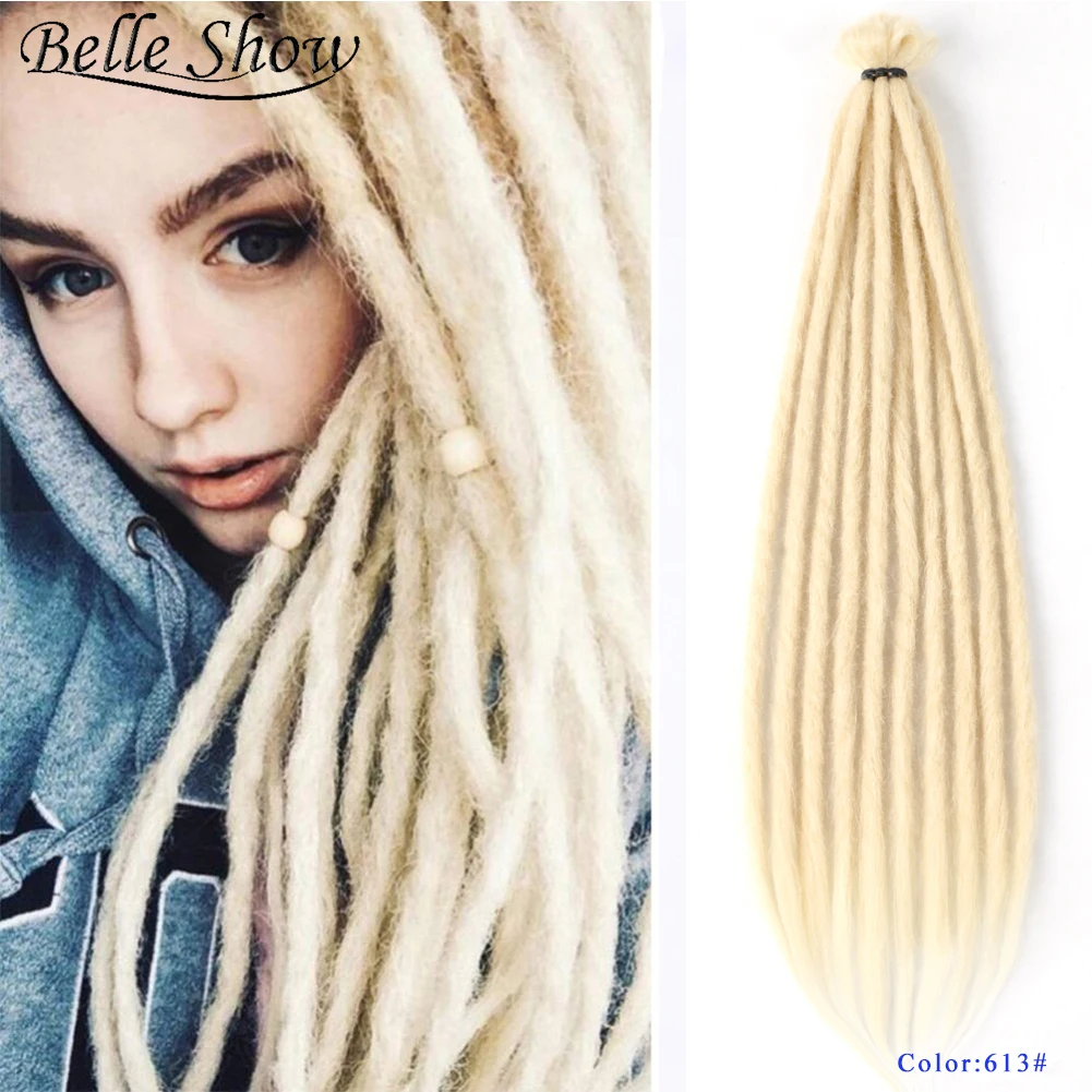 

Belle Show 20 дюймов 22 дюйма дреды ручной работы удлинители волос для женщин синтетические волосы краска искусственные волосы косы хип-хоп