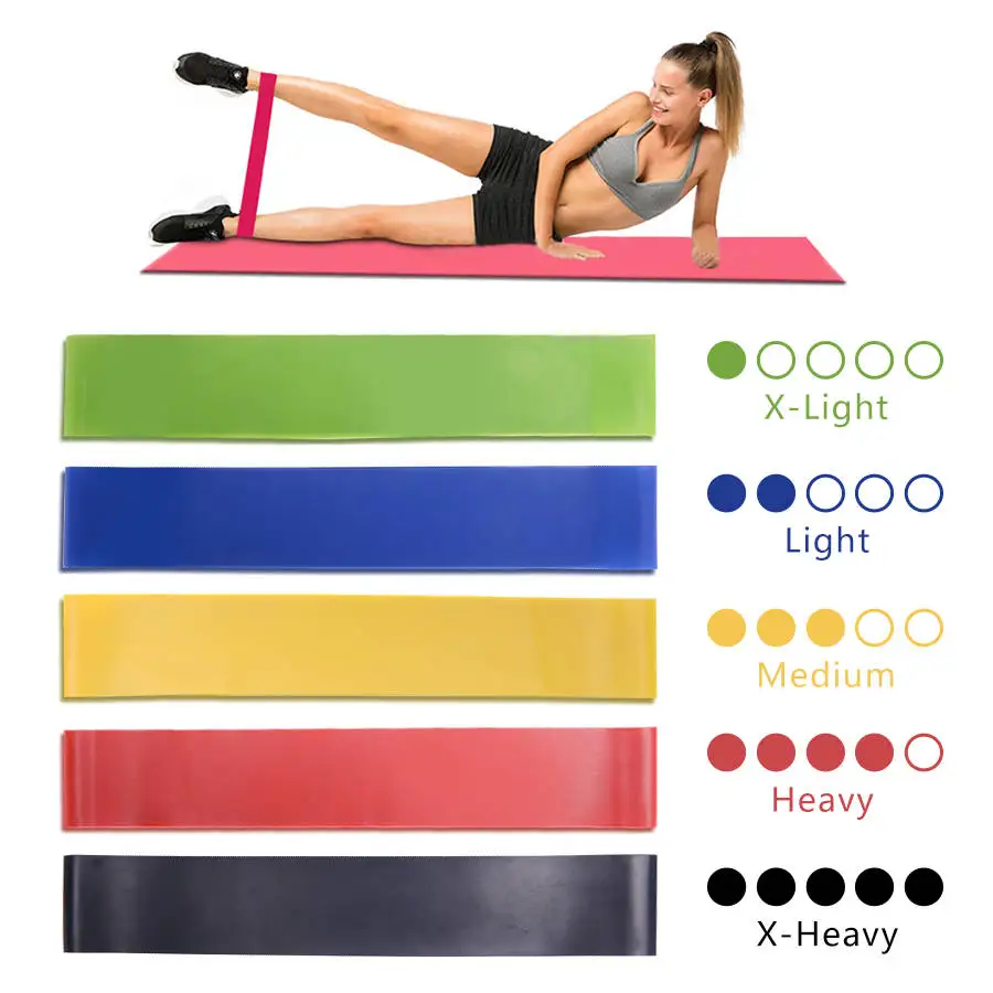 

5 Colors Yoga Resistance Rubber Bands Indoor Outdoor Fitness Equipment 0.35mm-1.1mm Pilates Sport Training Workout Elastic Bands