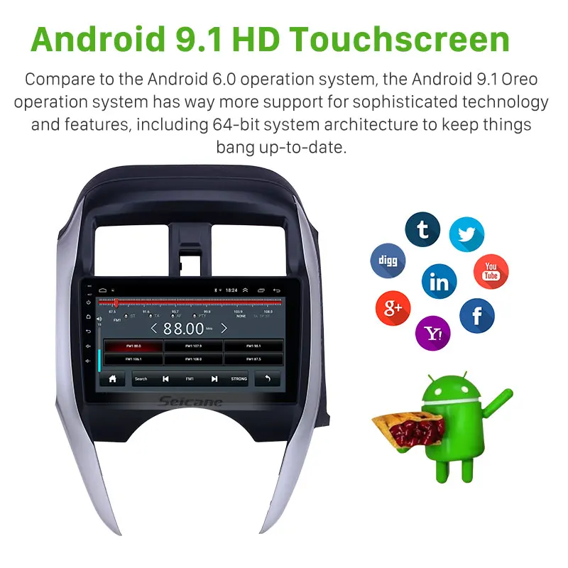 Автомобильный GPS-радиоприемник Seicane Android 2 5 9 дюймов экран 2014 D для Nissan Sunny/Almera 2018-