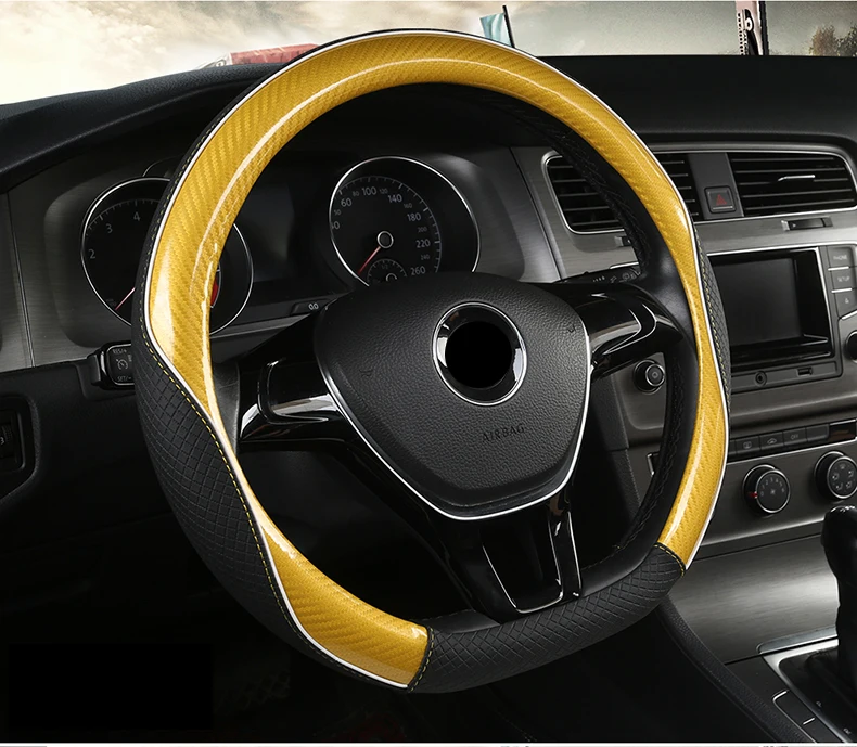D-образный чехол на руль из углеродного волокна для VW GOLF 7 POLO JATTA Suzuki Swift Nissan Rogue