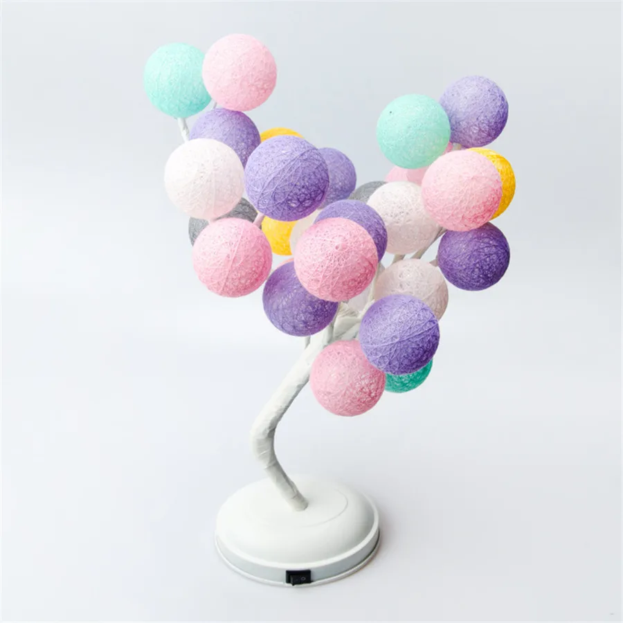 

32 Leds Decorative Desk Lamp USB or Battery Powered Cotton Ball/Rose Bedside Light Warmth