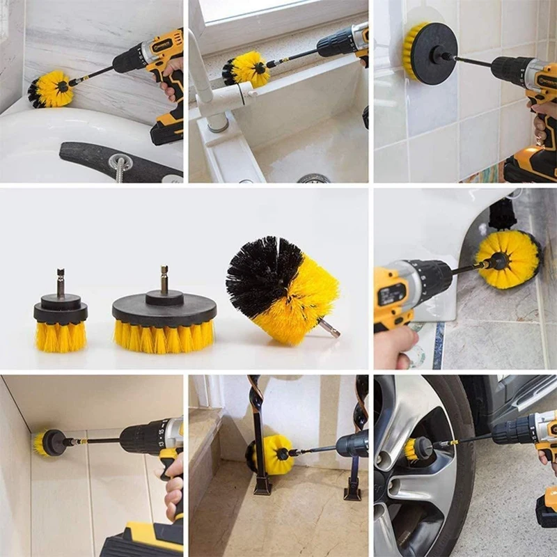 

30-Piece Drill Brush Accessory Kit Power Cleaning Brush for Drill Bits Scrubbing Pad Polishing Pad with Extension Rod