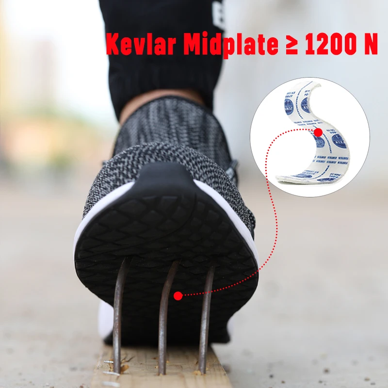 Steel Toe Work Shoe Men Women Trainer Shoes Puncture-Proof Safety Sneakers Light Breathable Industrial &amp Construction | Безопасность