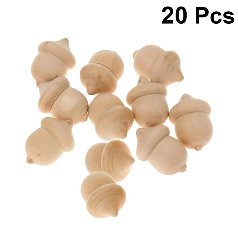 Деревянные желуди 20 шт. форма желудя деревянные колышки для кукол сделай сам