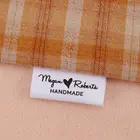 Бирки из хлопка, этикетки для шитья, бренд, логотип на заказ, имя бизнеса, моющиеся, ручная работа любовь сердце, 30 мм x 42 мм (MD5208)