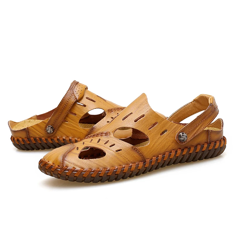 

Camel de/модные мужские сандалии herren couro; Сандалии cuero; Мужские сандалии; sandalia sandalen; Летние сандалии; Безопасная кожа; 2020