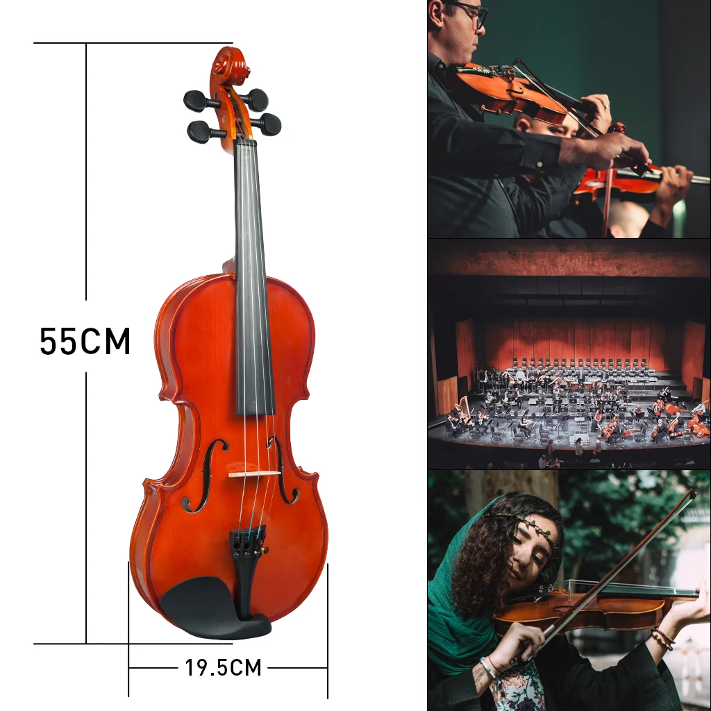 Новинка 3/4 скрипка глянцевая отделка W/чехол + бант канифоль Набор для Biginner ученик