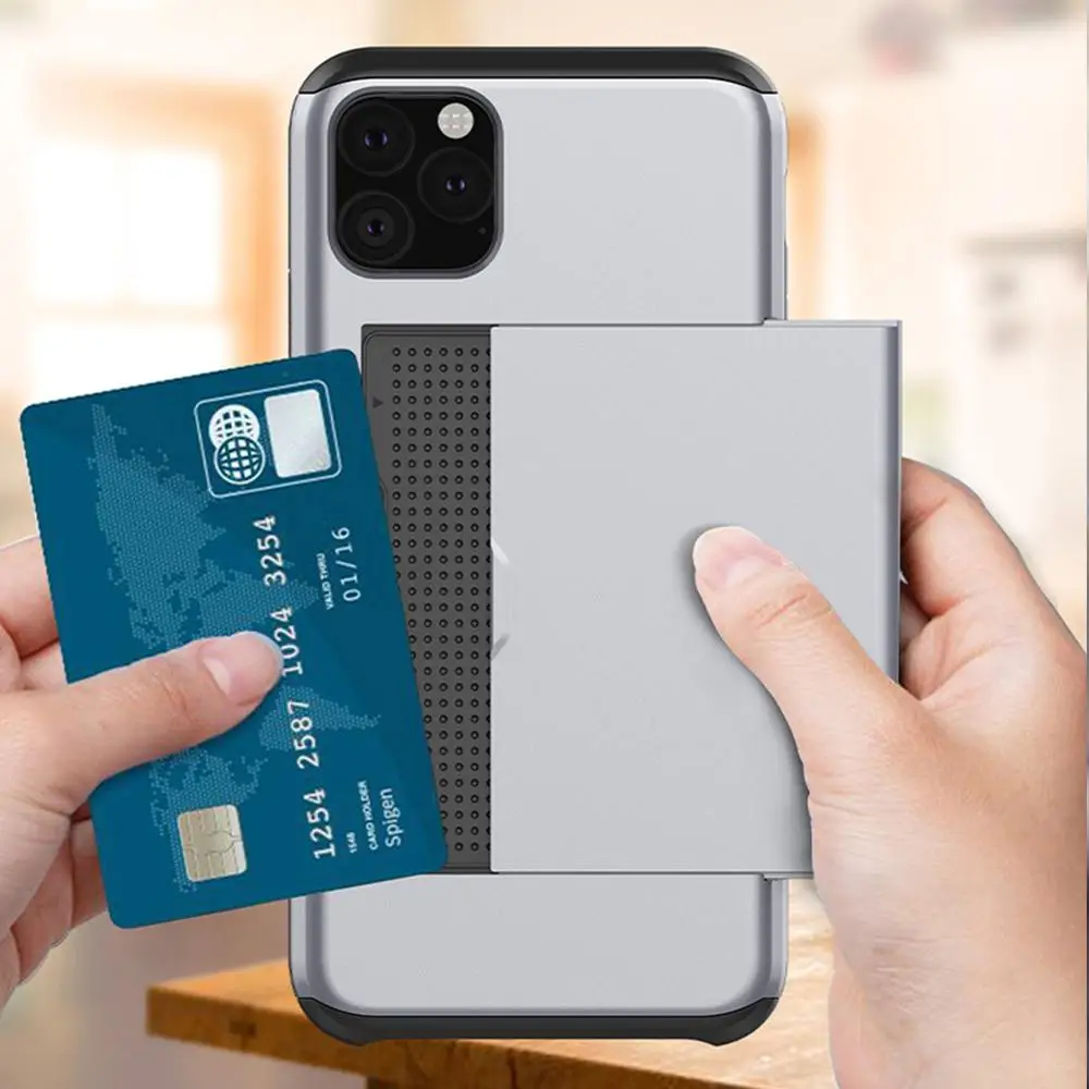 Подходит для iPhone 11 Слот карт ударопрочный кошелек Гибридный чехол телефона