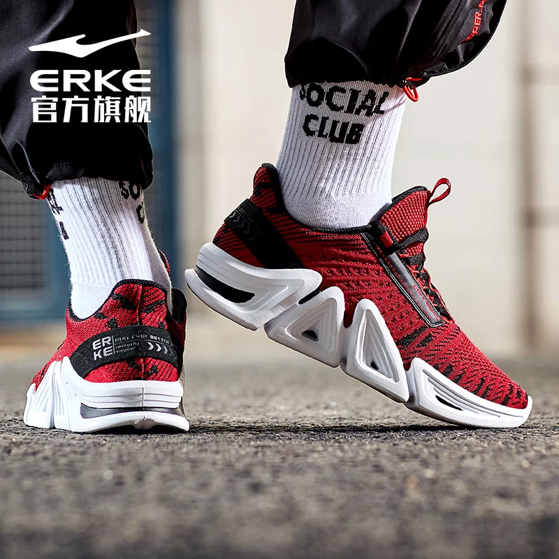 

Erke men's running shoes 2020 autumn new wear resistant anti slip light leisure shock absorption running shoes sports shoes
