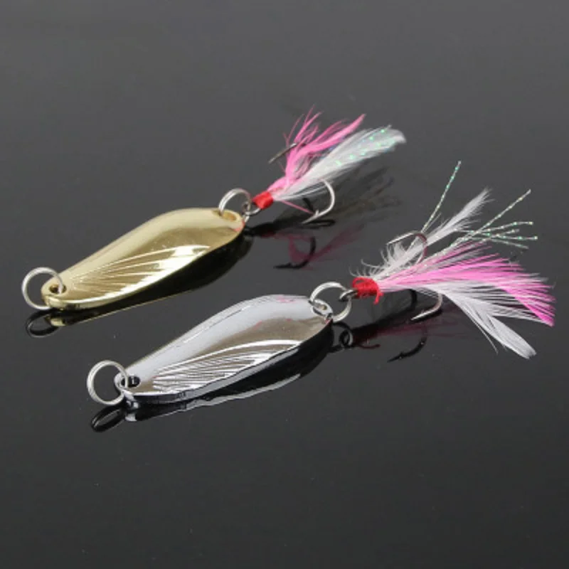 Металлическая рыболовная приманка Luya с блестками и перьями жесткая бионическая