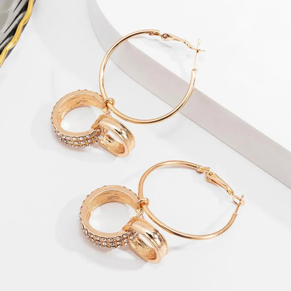 

SHIXIN Luxury Long Crystal Earrings for Women Fashion 2020 Shiny Rhinestones Drop Earring Wedding Big Statement Earrings Jewelry