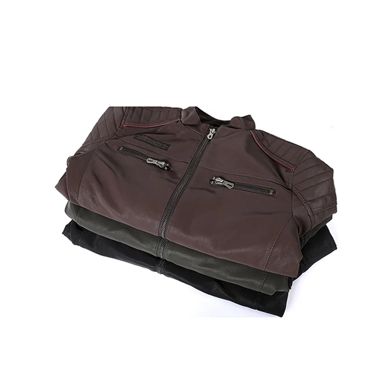 KIOVNO мужские Модные кожаные куртки верхняя одежда с вышивкой сзади пальто для