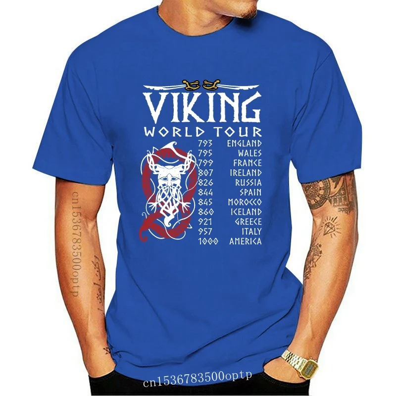

New Men T shirt Viking World Tour - Sons of Odin shirt funny t-shirt novelty tshirt women