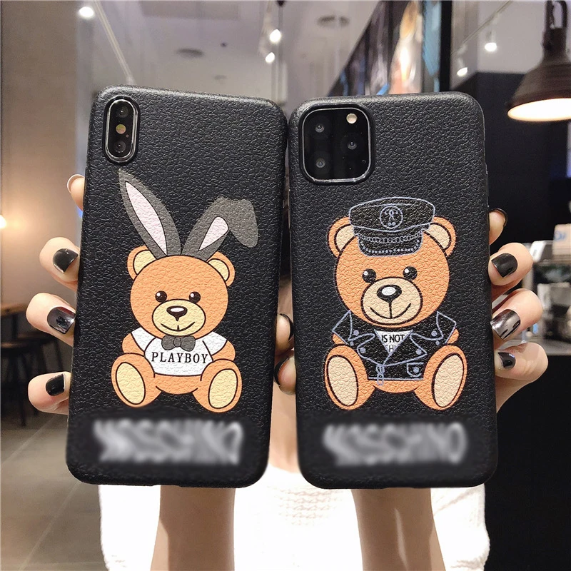 Кожаный чехол с рисунком медведя для iPhone 11 Pro Max силиконовый чехол для телефона для iPhone 7 6 6s Plus чехол s Мягкий ТПУ чехол для iPhone# E0