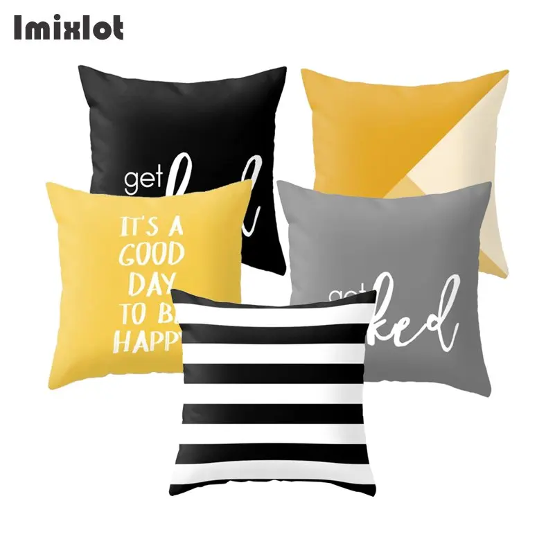 В полоску в клетку с геометрическим рисунком принтом букв Подушка Чехол диван