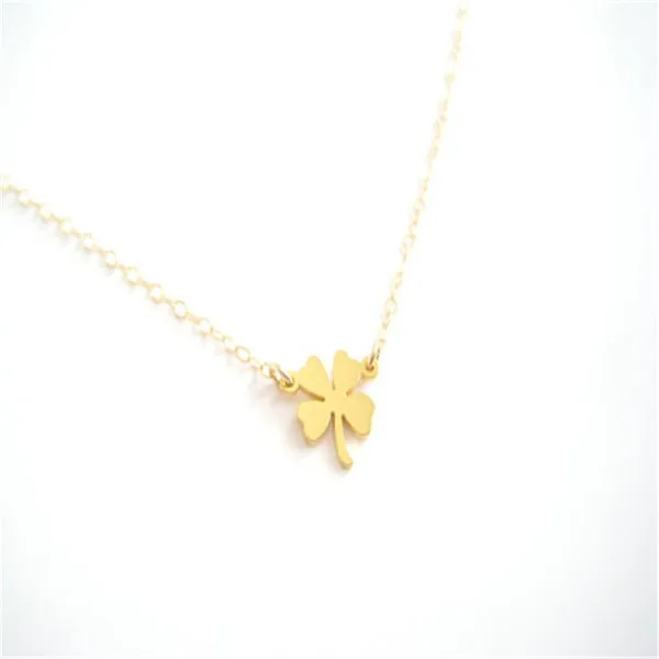 

Hot Koop Klavertje Vier ketting shamrock ketting lucky charm ketting Voor Lucky Meisjes