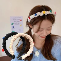 new women girls cute solid woll knitting flower hairbands sweet hair decorate headband outdoor headwear fashion hair accessories