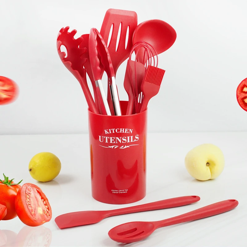 Силиконовая кухонная утварь набор со шпателем ложка-кисточка для супа ковш паста