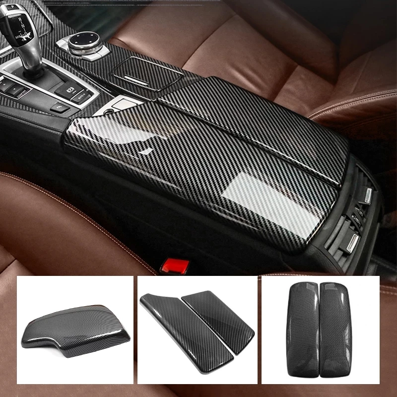 

For BMW 3 5 7 Series 3GT 5GT 6GT X5 X6 X7 Carbon Fiber Car Center Armrest Box Protective Cover Auto Seat Arm Rest Box Cover